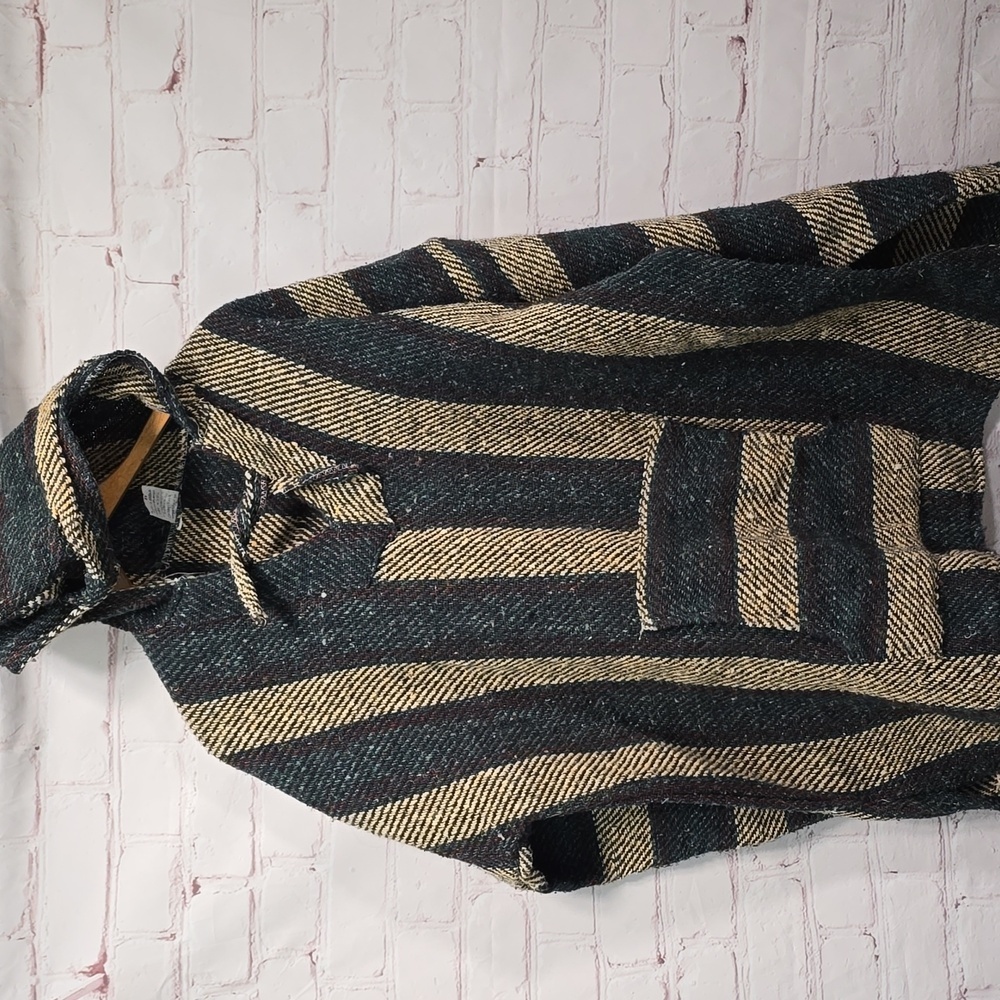 Industrias De Cuaubtenco Poncho Hoodie Kangaroo Pouch